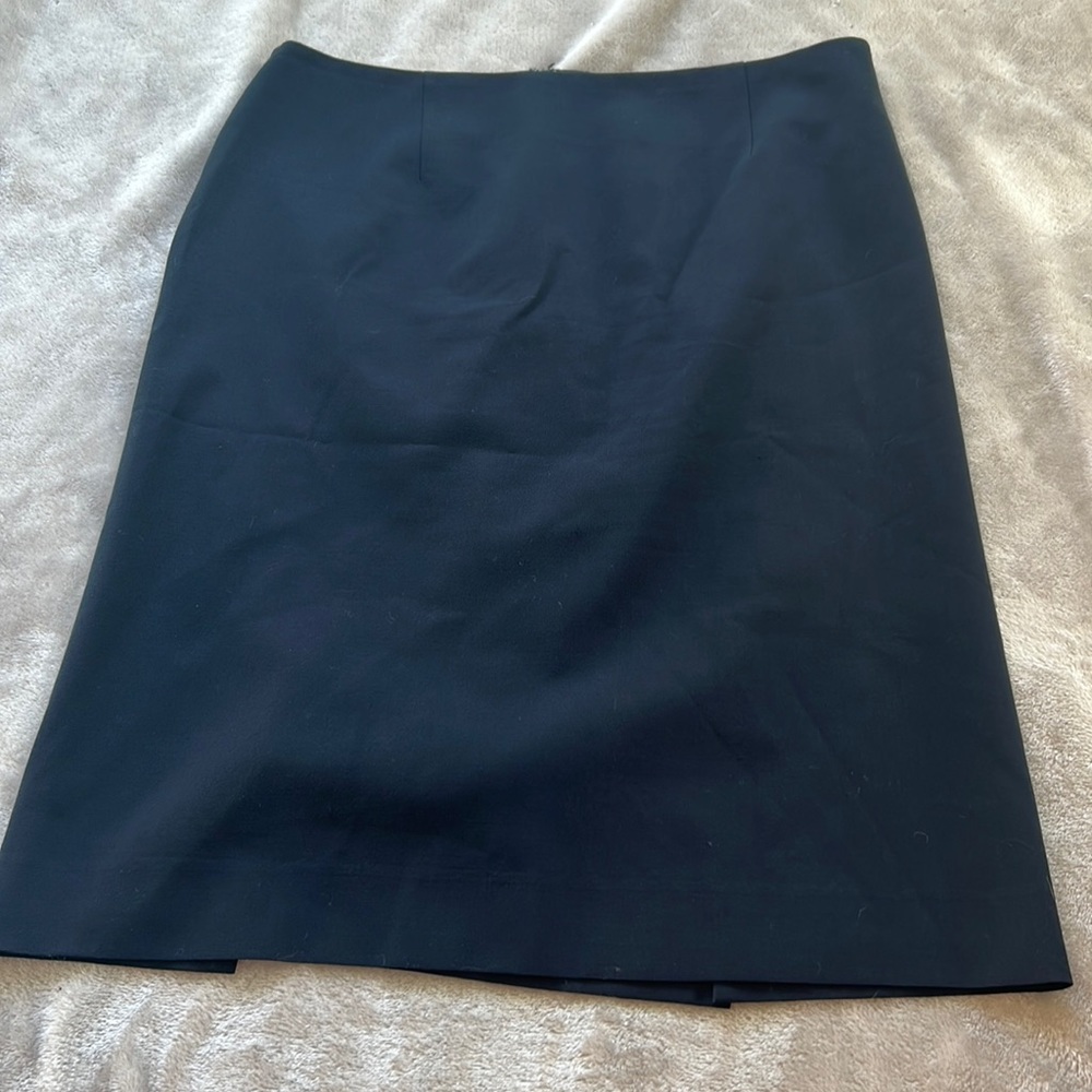 Theory navy wool pencil skirt